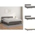 Betten & Bettgestelle - Living Boxspringbett mit Matratze Grau 160x200 cm Kunstleder - Grau