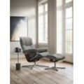 Relaxsessel STRESSLESS "Mayfair" Sessel Gr. ROHLEDER Stoff Q2 FARON, Cross Base Braun, Relaxfunktion-Drehfunktion-Plus™System-Gleitsystem-BalanceAdapt™, B/H/T: 79cm x 102cm x 73cm, grau (grey q2 faron) mit Cross Base, Größe S, M & L, Holzakzent Braun