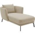 Chaiselongue "Pearl - 5 Jahre Hersteller-Garantie, auch in Bouclé", beige (sand), B:101cm H:71cm T:161cm, 96% Polyester, 4% Polyacryl, SCHÖNER WOHNEN-KOLLEKTION, Sofas, Maße (B/H/T): 101/71/161 cm, Füße aus Metall