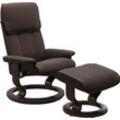 Relaxsessel STRESSLESS "Admiral", braun (braun batick), Sessel, Leder BATICK, Classic Base Wenge, Relaxfunktion-Drehfunktion-Plus™System-Gleitsystem, B/H/T: 87cm x 101cm x 78cm, Leder BATICK: BATICK ist ein leicht korrigiertes, durchgefärbtes und genarbtes Möbelleder, bei dem die meisten Unebenheiten und Spuren in der Regel entfernt wurden., mit Classic Base, Größe M & L, Gestell Wenge, B:87cm H:1