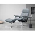 Relaxsessel STRESSLESS "Consul" Sessel Gr. Struktur fein JASMINE, Cross Base Schwarz, Relaxfunktion-Drehfunktion-Plus™System-Gleitsystem-BalanceAdapt™, B/H/T: 91cm x 102cm x 79cm, blau (light jasmine) mit Cross Base, Größe S, M & L, Holzakzent Schwarz