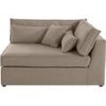 Sofa-Eckelement RAUM.ID "Enid", grau (taupe), B:130cm H:75cm, Baumwollmix (60% Baumwolle/40% Leinen), Struktur fein (100% Polyester), Samtoptik (100% Polyester), Samtvelours (100% Polyester), Struktur (100% Polyester), Struktur recycelt (100% recyceltes Polyester), Polsterelemente, Teil eines Modulsofas, fester Sitzkomfort, auch in Breitcord