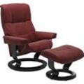 Relaxsessel STRESSLESS "Mayfair", rot (cherry paloma), Sessel, Leder PALOMA, Classic Base Schwarz, Relaxfunktion-Drehfunktion-Plus™System-Gleitsystem, B/H/T: 79cm x 101cm x 73cm, Leder BATICK: BATICK ist ein leicht korrigiertes, durchgefärbtes und genarbtes Möbelleder, bei dem die meisten Unebenheiten und Spuren in der Regel entfernt wurden., Leder PALOMA: PALOMA ist ein durchgefärbtes Semianilin-