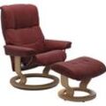 Relaxsessel STRESSLESS "Mayfair", rot (cherry paloma), Sessel, Leder PALOMA, Classic Base Eiche, Relaxfunktion-Drehfunktion-Plus™System-Gleitsystem, B/H/T: 79cm x 101cm x 73cm, Leder BATICK: BATICK ist ein leicht korrigiertes, durchgefärbtes und genarbtes Möbelleder, bei dem die meisten Unebenheiten und Spuren in der Regel entfernt wurden., Leder PALOMA: PALOMA ist ein durchgefärbtes Semianilin-Mö