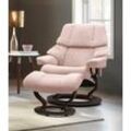 Relaxsessel STRESSLESS "Reno", pink (light pink q2 faron), B:88cm H:98cm T:78cm, Leder BATICK: BATICK ist ein leicht korrigiertes, durchgefärbtes und genarbtes Möbelleder, bei dem die meisten Unebenheiten und Spuren in der Regel entfernt wurden., Leder PALOMA: PALOMA ist ein durchgefärbtes Semianilin-Möbelleder mit natürlicher Narbung., ROHLEDER Stoff Q2 FARON: Ein fester zuverlässiger Bouclu00e9 