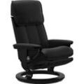 Relaxsessel STRESSLESS "Admiral", schwarz (schwarz batick), B:87cm H:101cm T:78cm, Leder BATICK: BATICK ist ein leicht korrigiertes, durchgefärbtes und genarbtes Möbelleder, bei dem die meisten Unebenheiten und Spuren in der Regel entfernt wurden., Sessel, verstellbar, optional 2-motorisch, Größe M & L, Gestell Schwarz