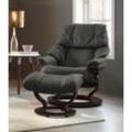 Relaxsessel STRESSLESS "Reno", grau (rock paloma), B:79cm H:98cm T:75cm, Leder BATICK: BATICK ist ein leicht korrigiertes, durchgefärbtes und genarbtes Möbelleder, bei dem die meisten Unebenheiten und Spuren in der Regel entfernt wurden., Leder PALOMA: PALOMA ist ein durchgefärbtes Semianilin-Möbelleder mit natürlicher Narbung., ROHLEDER Stoff Q2 FARON: Ein fester zuverlässiger Bouclu00e9 mit eine