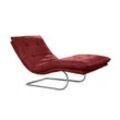 Relaxliege W.SCHILLIG "daily dreams", rot (marsala s37), B:75cm H:91cm T:170cm, Stoff S37 (100% Polyester), Sofas, in Waffelkissen-Optik, wahlweise mit Motor, Freischwingergestell