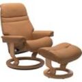 Relaxsessel STRESSLESS "Sunrise", braun (taupe paloma), B:75cm H:100cm T:73cm, Leder BATICK: BATICK ist ein leicht korrigiertes, durchgefärbtes und genarbtes Möbelleder, bei dem die meisten Unebenheiten und Spuren in der Regel entfernt wurden., Leder PALOMA: PALOMA ist ein durchgefärbtes Semianilin-Möbelleder mit natürlicher Narbung., ROHLEDER Stoff Q2 FARON: Ein fester zuverlässiger Bouclu00e9 mi