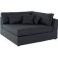 Sofa-Eckelement RAUM.ID "Enid", grau (anthrazit), B:130cm H:75cm T:130cm, Baumwollmix (60% Baumwolle/40% Leinen), Struktur fein (100% Polyester), Samtoptik (100% Polyester), Samtvelours (100% Polyester), Struktur (100% Polyester), Struktur recycelt (100% recyceltes Polyester), Polsterelemente, Teil eines Modulsofas, fester Sitzkomfort, auch in Breitcord