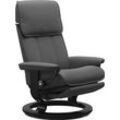 Relaxsessel STRESSLESS "Admiral", grau (grau batick), B:87cm H:101cm T:78cm, Leder BATICK: BATICK ist ein leicht korrigiertes, durchgefärbtes und genarbtes Möbelleder, bei dem die meisten Unebenheiten und Spuren in der Regel entfernt wurden., Sessel, verstellbar, optional 2-motorisch, Größe M & L, Gestell Schwarz