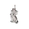 Ketten-Anhänger VIVANCE "925 Sterling Silber Motiv Katze" Schmuckanhänger Gr. ONE-SIZE, Silber 925 (Sterlingsilber), 1,8 g, weiß