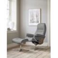 Relaxsessel STRESSLESS "Sunrise" Sessel Gr. Leder BATICK, Cross Base Eiche, Relaxfunktion-Drehfunktion-Plus™System-Gleitsystem-BalanceAdapt™, B/H/T: 79 cm x 103 cm x 73 cm, grau (wild dove batick) mit Cross Base, Größe S, M & L, Holzakzent Eiche