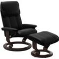 Relaxsessel STRESSLESS "Admiral", schwarz (schwarz batick), Sessel, Leder BATICK, Classic Base Wenge, Relaxfunktion-Drehfunktion-Plus™System-Gleitsystem, B/H/T: 87cm x 101cm x 78cm, Leder BATICK: BATICK ist ein leicht korrigiertes, durchgefärbtes und genarbtes Möbelleder, bei dem die meisten Unebenheiten und Spuren in der Regel entfernt wurden., mit Classic Base, Größe M & L, Gestell Wenge, B:87cm