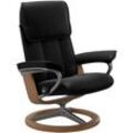 Relaxsessel STRESSLESS "Admiral", schwarz (schwarz batick), Sessel, Leder BATICK, Signature Base Eiche, Relaxfunktion-Drehfunktion-Plus™System-BalanceAdapt™-Gleitsystem, B/H/T: 93cm x 103cm x 79cm, Leder BATICK: BATICK ist ein leicht korrigiertes, durchgefärbtes und genarbtes Möbelleder, bei dem die meisten Unebenheiten und Spuren in der Regel entfernt wurden., mit Signature Base, Größe M & L, Ges