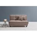 Schlafsofa ELL + ELL "Tilda", braun (schlamm), B:125cm H:90cm T:100cm, 100% Polyester, Sofas, Breite 125 cm, inkl. 2 Zierkissen