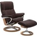 Fußhocker STRESSLESS "Mayfair", braun (chocolate paloma), B:55cm H:41cm T:39cm, Leder BATICK: BATICK ist ein leicht korrigiertes, durchgefärbtes und genarbtes Möbelleder, bei dem die meisten Unebenheiten und Spuren in der Regel entfernt wurden., Leder PALOMA: PALOMA ist ein durchgefärbtes Semianilin-Möbelleder mit natürlicher Narbung., ROHLEDER Stoff Q2 FARON: Ein fester zuverlässiger Bouclu00e9 m