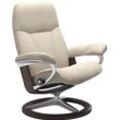 Relaxsessel STRESSLESS "Consul", beige (beige jasmine), B:82cm H:102cm T:72cm, Leder BATICK: BATICK ist ein leicht korrigiertes, durchgefärbtes und genarbtes Möbelleder, bei dem die meisten Unebenheiten und Spuren in der Regel entfernt wurden., Leder PALOMA: PALOMA ist ein durchgefärbtes Semianilin-Möbelleder mit natürlicher Narbung., ROHLEDER Stoff Q2 FARON: Ein fester zuverlässiger Bouclu00e9 mi