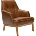 Sessel TOM TAILOR HOME "COZY" Gr. Leder VIP, B/H/T: 80 cm x 95 cm x 84 cm, braun (cognac vip 2) Ledersessel im Retrolook, mit Kedernaht und Knöpfung, Füße Eiche natur