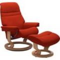 Relaxsessel STRESSLESS "Sunrise", rot (rust q2 faron), B:79cm H:103cm T:73cm, Leder BATICK: BATICK ist ein leicht korrigiertes, durchgefärbtes und genarbtes Möbelleder, bei dem die meisten Unebenheiten und Spuren in der Regel entfernt wurden., Leder PALOMA: PALOMA ist ein durchgefärbtes Semianilin-Möbelleder mit natürlicher Narbung., ROHLEDER Stoff Q2 FARON: Ein fester zuverlässiger Bouclu00e9 mit