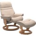 Relaxsessel STRESSLESS "Sunrise", beige (light beige q2 faron), B:75cm H:100cm T:73cm, Leder BATICK: BATICK ist ein leicht korrigiertes, durchgefärbtes und genarbtes Möbelleder, bei dem die meisten Unebenheiten und Spuren in der Regel entfernt wurden., Leder PALOMA: PALOMA ist ein durchgefärbtes Semianilin-Möbelleder mit natürlicher Narbung., ROHLEDER Stoff Q2 FARON: Ein fester zuverlässiger Boucl