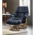 Relaxsessel STRESSLESS "Reno", blau (oxford blau paloma), B:88cm H:98cm T:78cm, Leder BATICK: BATICK ist ein leicht korrigiertes, durchgefärbtes und genarbtes Möbelleder, bei dem die meisten Unebenheiten und Spuren in der Regel entfernt wurden., Leder PALOMA: PALOMA ist ein durchgefärbtes Semianilin-Möbelleder mit natürlicher Narbung., ROHLEDER Stoff Q2 FARON: Ein fester zuverlässiger Bouclu00e9 m