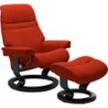 Relaxsessel STRESSLESS "Sunrise", rot (rust q2 faron), B:75cm H:100cm T:73cm, Leder BATICK: BATICK ist ein leicht korrigiertes, durchgefärbtes und genarbtes Möbelleder, bei dem die meisten Unebenheiten und Spuren in der Regel entfernt wurden., Leder PALOMA: PALOMA ist ein durchgefärbtes Semianilin-Möbelleder mit natürlicher Narbung., ROHLEDER Stoff Q2 FARON: Ein fester zuverlässiger Bouclu00e9 mit