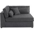 Sofa-Eckelement RAUM.ID "Enid", schwarz, B:130cm H:75cm, Baumwollmix (60% Baumwolle/40% Leinen), Struktur fein (100% Polyester), Samtoptik (100% Polyester), Samtvelours (100% Polyester), Struktur (100% Polyester), Struktur recycelt (100% recyceltes Polyester), Polsterelemente, Teil eines Modulsofas, fester Sitzkomfort, auch in Breitcord