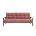 Schlafsofa KARUP DESIGN "KNOB", rosa (sorbet pink), B:205cm H:79cm T:95cm, Matratzenmaterialzusammensetzung: Futonmatratze mit Knopfheftung, Höhe 14 cm, aus recyceleten Mischfasern mit einem Kern aus 4 cm Schaumstoff. Matratzenfüllung: Baumwoll-Mix-Füllung 90-95% Baumwolle und 5-10% Polyester. Bezug: 100% Polyester, Sofas, mit Futonmatratze, verschiedene Farben, FSC-zertifiziert, Kiefer