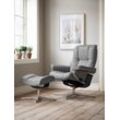 Relaxsessel STRESSLESS "Mayfair", grau (wild dove batick), B:92cm H:103cm T:79cm, Leder BATICK: BATICK ist ein leicht korrigiertes, durchgefärbtes und genarbtes Möbelleder, bei dem die meisten Unebenheiten und Spuren in der Regel entfernt wurden., Sessel, mit Cross Base, Größe S, M & L, Holzakzent Schwarz