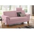 3-Sitzer HOME AFFAIRE "Alta", rosa (altrosa), B:186cm H:87cm T:88cm, Struktur fein ( 100% Polyester), Luxus-Microfaser ALTARA NUBUCK (100% Polyester), Struktur ( 100% Polyester), Sofas, mit Federkern und Kontrastnaht, Füße Buche eichefarben