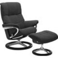 Relaxsessel STRESSLESS "Mayfair", grau (charcoal dinamica), B:83cm H:102cm T:74cm, Leder BATICK: BATICK ist ein leicht korrigiertes, durchgefärbtes und genarbtes Möbelleder, bei dem die meisten Unebenheiten und Spuren in der Regel entfernt wurden., Leder PALOMA: PALOMA ist ein durchgefärbtes Semianilin-Möbelleder mit natürlicher Narbung., ROHLEDER Stoff Q2 FARON: Ein fester zuverlässiger Bouclu00e