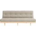 Schlafsofa KARUP DESIGN "Lean", beige (leinen), B:190cm H:73cm T:99cm, 80% Baumwolle + 20% polyester, Sofas, mit Bettfunktion und Futonmatratze