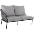 Loungesessel BEST "Seitenteil Lounge" Sessel Gr. B/H/T: 154cm x 78cm x 92cm, grau (anthrazit) 2-Sitzer links