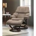 Relaxsessel STRESSLESS "Reno", beige (beige q2 faron), B:75cm H:96cm T:75cm, Leder BATICK: BATICK ist ein leicht korrigiertes, durchgefärbtes und genarbtes Möbelleder, bei dem die meisten Unebenheiten und Spuren in der Regel entfernt wurden., Leder PALOMA: PALOMA ist ein durchgefärbtes Semianilin-Möbelleder mit natürlicher Narbung., ROHLEDER Stoff Q2 FARON: Ein fester zuverlässiger Bouclu00e9 mit 