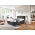 Boxspringbett, grau (mikrovelours anthrazit), Liegefläche B/L: 140cm x 200cm, H2, Bonnell-Federkernmatratze, Bezug Unterbox und Kopfteil: Mikrovelours, 100% Polyester, Bezug Obermatratze 100% Polyester, waschbar bis 60u00b0C, WESTFALIA SCHLAFKOMFORT, Komplettbetten, Boxspringbett, in diversen Ausführungen