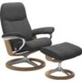 Relaxsessel STRESSLESS "Consul", grau (dunkelgrau q2 faron), B:78cm H:97cm T:70cm, Leder BATICK: BATICK ist ein leicht korrigiertes, durchgefärbtes und genarbtes Möbelleder, bei dem die meisten Unebenheiten und Spuren in der Regel entfernt wurden., Leder PALOMA: PALOMA ist ein durchgefärbtes Semianilin-Möbelleder mit natürlicher Narbung., ROHLEDER Stoff Q2 FARON: Ein fester zuverlässiger Bouclu00e