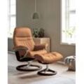 Relaxsessel STRESSLESS "Sunrise", braun (taupe paloma), B:92cm H:105cm T:80cm, Leder BATICK: BATICK ist ein leicht korrigiertes, durchgefärbtes und genarbtes Möbelleder, bei dem die meisten Unebenheiten und Spuren in der Regel entfernt wurden., Leder PALOMA: PALOMA ist ein durchgefärbtes Semianilin-Möbelleder mit natürlicher Narbung., ROHLEDER Stoff Q2 FARON: Ein fester zuverlässiger Bouclu00e9 mi