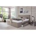 Boxspringbett, beige (strukturstoff beige), Liegefläche B/L: 180cm x 200cm, H3, 7-Zonen-Kaltschaummatratze, WESTFALIA SCHLAFKOMFORT, Komplettbetten, Boxspringbett, mit Schubkästen und Zierkissen