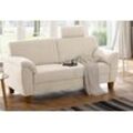 3-Sitzer HOME AFFAIRE "Alta", beige (natur), B:186cm H:87cm T:88cm, Struktur fein ( 100% Polyester), Luxus-Microfaser ALTARA NUBUCK (100% Polyester), Struktur ( 100% Polyester), Sofas, mit Federkern und Kontrastnaht, Füße Buche eichefarben