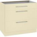 Unterschrank WIHO KÜCHEN "Unna", beige (front und korpus: magnolia), B:90cm H:82cm T:57cm, Schränke, Küchenunterschrank, 90 cm breit, mit 2 großen Auszügen, ohne Arbeitsplatte