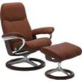 Relaxsessel STRESSLESS "Consul", braun (copper paloma), B:78cm H:97cm T:70cm, Leder BATICK: BATICK ist ein leicht korrigiertes, durchgefärbtes und genarbtes Möbelleder, bei dem die meisten Unebenheiten und Spuren in der Regel entfernt wurden., Leder PALOMA: PALOMA ist ein durchgefärbtes Semianilin-Möbelleder mit natürlicher Narbung., ROHLEDER Stoff Q2 FARON: Ein fester zuverlässiger Bouclu00e9 mit