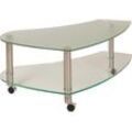 Couchtisch VIERHAUS "Kel", transparent (glas), B:115cm H:45cm T:115cm, Tische, Couchtisch Glas-Couchtisch, mit Ablage, rollbar