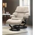 Relaxsessel STRESSLESS "Reno", beige (light beige q2 faron), B:88cm H:98cm T:78cm, Leder BATICK: BATICK ist ein leicht korrigiertes, durchgefärbtes und genarbtes Möbelleder, bei dem die meisten Unebenheiten und Spuren in der Regel entfernt wurden., Leder PALOMA: PALOMA ist ein durchgefärbtes Semianilin-Möbelleder mit natürlicher Narbung., ROHLEDER Stoff Q2 FARON: Ein fester zuverlässiger Bouclu00e