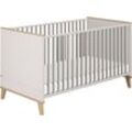 Babybett PAIDI "Fiene", grau (kieselgrau), B:76cm H:82cm L:145cm, Babybetten, 4-fach höhenverstellbar, mit Airwell Comfort Federleistenrost