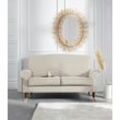 2-Sitzer GUIDO MARIA KRETSCHMER HOME & LIVING "Rennes", beige (creme uni), B:160cm H:90cm T:93cm, Samtoptik (100% Polyester), Baumwollmix (50% Baumwolle, 50% Polyester), Sofas, in Samtoptik oder Baumwoll-Mix