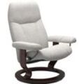 Relaxsessel STRESSLESS "Consul", grau (light grau jasmine), B:76cm H:100cm T:71cm, Leder BATICK: BATICK ist ein leicht korrigiertes, durchgefärbtes und genarbtes Möbelleder, bei dem die meisten Unebenheiten und Spuren in der Regel entfernt wurden., Leder PALOMA: PALOMA ist ein durchgefärbtes Semianilin-Möbelleder mit natürlicher Narbung., ROHLEDER Stoff Q2 FARON: Ein fester zuverlässiger Bouclu00e