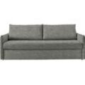 Schlafsofa BALI "Pisa", grau, B:222cm H:93cm T:98cm, 100% PES, Sofas, mit 3 Matratzenarten, Lattenrost, stabiles Untergestell