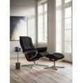 Relaxsessel STRESSLESS "Mayfair" Sessel Gr. Leder BATICK, Cross Base Braun, Relaxfunktion-Drehfunktion-Plus™System-Gleitsystem-BalanceAdapt™, B/H/T: 79cm x 102cm x 73cm, schwarz (black batick) mit Cross Base, Größe S, M & L, Holzakzent Braun