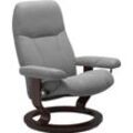 Relaxsessel STRESSLESS "Consul", grau (wild dove batick), B:85cm H:100cm T:77cm, Leder BATICK: BATICK ist ein leicht korrigiertes, durchgefärbtes und genarbtes Möbelleder, bei dem die meisten Unebenheiten und Spuren in der Regel entfernt wurden., Leder PALOMA: PALOMA ist ein durchgefärbtes Semianilin-Möbelleder mit natürlicher Narbung., ROHLEDER Stoff Q2 FARON: Ein fester zuverlässiger Bouclu00e9 